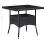 Muebles de jardín 5 piezas ratán sintético y vidrio negro de vidaXL, Conjuntos de jardín - Ref: Foro24-46175, Precio: 231,19 €