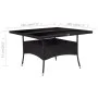 Synthetic rattan and black glass garden dining table by vidaXL, Garden tables - Ref: Foro24-46189, Price: 175,10 €, Discount: %