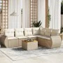 Set sofás de jardín 7 piezas y cojines ratán sintético beige by , Garden sets - Ref: Foro24-3257353, Price: 504,16 €, Discoun...