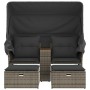 Gartensofa für 2 Personen mit Markise und Hockern aus grauem PE-Rattan. von , Outdoor-Sofas - Ref: Foro24-365801, Preis: 266,...