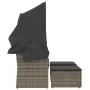 Sofá de jardín 2 plazas con toldo y taburetes ratán PE gris by , Outdoor sofas - Ref: Foro24-365801, Price: 306,94 €, Discoun...