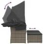 Sofá de jardín 2 plazas con toldo y taburetes ratán PE gris by , Outdoor sofas - Ref: Foro24-365801, Price: 306,94 €, Discoun...