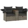 Sofá de jardín 2 plazas con toldo y taburetes ratán PE gris by , Outdoor sofas - Ref: Foro24-365801, Price: 306,94 €, Discoun...