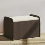 Banco de almacenaje y cojín ratán sintético marrón 80x51x52 cm de , Bancos de jardín - Ref: Foro24-365732, Precio: 125,45 €, ...