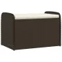 Aufbewahrungsbank mit braunem synthetischem Rattan-Kissen 80x51x52 cm. von , Gartenbänke - Ref: Foro24-365732, Preis: 123,04 ...