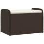 Banco de almacenaje y cojín ratán sintético marrón 80x51x52 cm de , Bancos de jardín - Ref: Foro24-365732, Precio: 125,45 €, ...