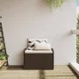 Aufbewahrungsbank mit braunem synthetischem Rattan-Kissen 80x51x52 cm. von , Gartenbänke - Ref: Foro24-365732, Preis: 123,04 ...