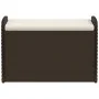 Aufbewahrungsbank mit braunem synthetischem Rattan-Kissen 80x51x52 cm. von , Gartenbänke - Ref: Foro24-365732, Preis: 123,04 ...