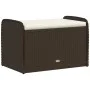 Aufbewahrungsbank mit braunem synthetischem Rattan-Kissen 80x51x52 cm. von , Gartenbänke - Ref: Foro24-365732, Preis: 123,04 ...