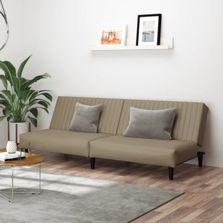 Sofá cama de 2 plazas cuero sintético color capuchino by , Sofas - Ref: Foro24-375950, Price: 243,71 €, Discount: %