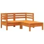 2-Sitzer Gartensofa mit Fußstütze Zirbenholz wachsbraun von , Modulare Sofas für den Außenbereich - Ref: Foro24-838023, Preis...