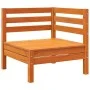 Garden sofa 2-seater with pine wood footrest in brown wax. by , Modular outdoor sofas - Ref: Foro24-838023, Price: 157,91 €, ...