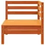 2-Sitzer Gartensofa mit Fußstütze Zirbenholz wachsbraun von , Modulare Sofas für den Außenbereich - Ref: Foro24-838023, Preis...