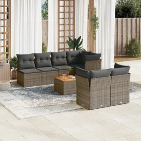 Set de sofás de jardín y cojines 8 piezas ratán sintético gris de , Conjuntos de jardín - Ref: Foro24-3255850, Precio: 469,95...