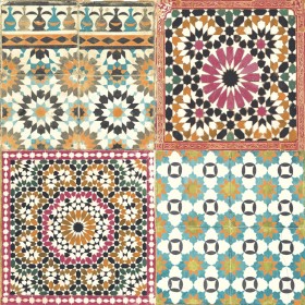 DUTCH WALLCOVERINGS Papel pintado azulejos árabes multicolor