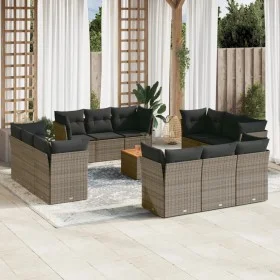 Set sofás de jardín con cojines 13 piezas ratán sintético gris by , Garden sets - Ref: Foro24-3255871, Price: 859,35 €, Disco...