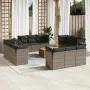 Set sofás de jardín con cojines 13 piezas ratán sintético gris by , Garden sets - Ref: Foro24-3255871, Price: 859,35 €, Disco...