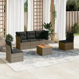 Gartenmöbel-Set, 6-teilig, mit grauen Polstern aus synthetischem Rattan. von , Gartensets - Ref: Foro24-3255878, Preis: 339,3...