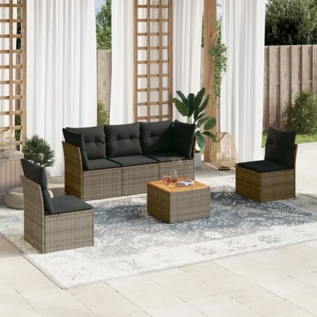 Gartenmöbel-Set, 6-teilig, mit grauen Polstern aus synthetischem Rattan. von , Gartensets - Ref: Foro24-3255878, Preis: 339,3...