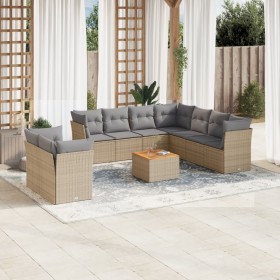 Juego de sofás jardín con cojines beige mezcla 11 pzas ratán PE by , Garden sets - Ref: Foro24-3256045, Price: 666,11 €, Disc...