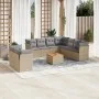 Juego de sofás jardín con cojines beige mezcla 11 pzas ratán PE by , Garden sets - Ref: Foro24-3256045, Price: 656,65 €, Disc...