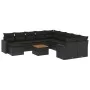 Set de sofás de jardín y cojines 12 pzas ratán sintético negro de , Conjuntos de jardín - Ref: Foro24-3256748, Precio: 775,22...