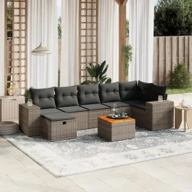Gartensofagarnitur 8-teilig mit grauen Polstern aus synthetischem Rattan von , Gartensets - Ref: Foro24-3265183, Preis: 486,6...