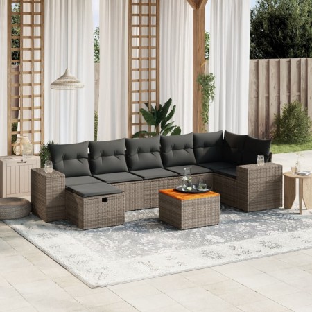 Set de sofás de jardín 8 pzas y cojines ratán sintético gris by , Garden sets - Ref: Foro24-3265183, Price: 478,52 €, Discoun...