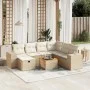 Juego de sofás de jardín con cojines beige 8 pzas ratán PE by , Garden sets - Ref: Foro24-3265188, Price: 536,59 €, Discount: %