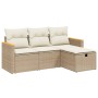 Juego de sofás jardín con cojines 4 pzas ratán sintético beige by , Garden sets - Ref: Foro24-3265272, Price: 253,66 €, Disco...