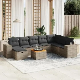 Set de muebles de jardín 9 pzas y cojines ratán sintético gris de , Conjuntos de jardín - Ref: Foro24-3265211, Precio: 544,31...
