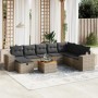 Set de muebles de jardín 9 pzas y cojines ratán sintético gris de , Conjuntos de jardín - Ref: Foro24-3265211, Precio: 519,49 €