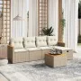 Juego de sofás jardín con cojines 6 pzas ratán sintético beige by , Garden sets - Ref: Foro24-3265293, Price: 378,34 €, Disco...