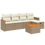 Juego de sofás jardín con cojines 6 pzas ratán sintético beige by , Garden sets - Ref: Foro24-3265293, Price: 345,16 €, Disco...