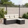Gartensitzgruppe 4-teilig mit schwarzen Polstern aus synthetischem Rattan von , Gartensets - Ref: Foro24-3265270, Preis: 234,...