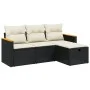 Juego de sofás jardín 4 pzas con cojines ratán sintético negro by , Garden sets - Ref: Foro24-3265270, Price: 234,32 €, Disco...
