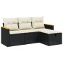 Juego de sofás jardín 4 pzas con cojines ratán sintético negro by , Garden sets - Ref: Foro24-3265270, Price: 228,65 €, Disco...