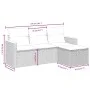 Gartensitzgruppe 4-teilig mit schwarzen Polstern aus synthetischem Rattan von , Gartensets - Ref: Foro24-3265270, Preis: 234,...