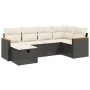 Set de sofás de jardín 6 piezas y cojines ratán sintético negro by , Garden sets - Ref: Foro24-3265298, Price: 356,80 €, Disc...