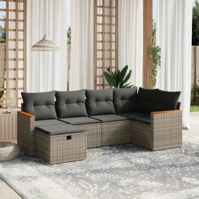Gartenmöbel-Set, 6-teilig, mit grauen Polstern aus synthetischem Rattan. von , Gartensets - Ref: Foro24-3265302, Preis: 357,9...