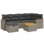 7-teiliges Gartensofa-Set mit grauen PE-Rattan-Kissen. von , Gartensets - Ref: Foro24-3265309, Preis: 397,16 €, Rabatt: %