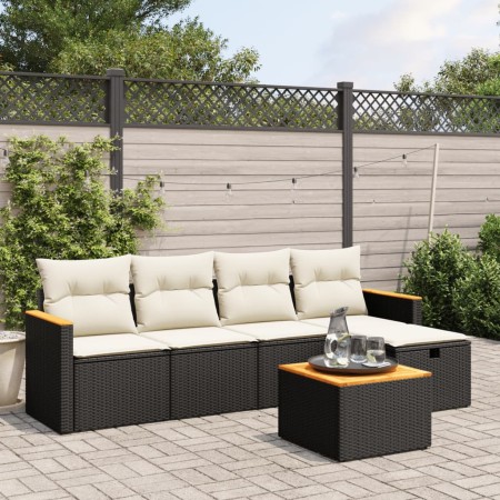 Set de sofás de jardín 6 piezas y cojines ratán sintético negro by , Garden sets - Ref: Foro24-3265291, Price: 316,89 €, Disc...
