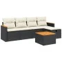 Set de sofás de jardín 6 piezas y cojines ratán sintético negro by , Garden sets - Ref: Foro24-3265291, Price: 325,22 €, Disc...
