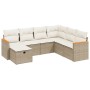 Gartensofagarnitur 7-teilig mit Kissen aus synthetischem Rattan in Beige. von , Gartensets - Ref: Foro24-3265328, Preis: 441,...