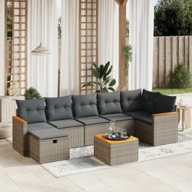 Set de sofás de jardín 8 pzas y cojines ratán sintético gris by , Garden sets - Ref: Foro24-3265323, Price: 446,44 €, Discoun...