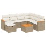 Gartensofagarnitur mit beigen Kissen, 8-teilig, aus PE-Rattan. von , Gartensets - Ref: Foro24-3265335, Preis: 487,19 €, Rabat...