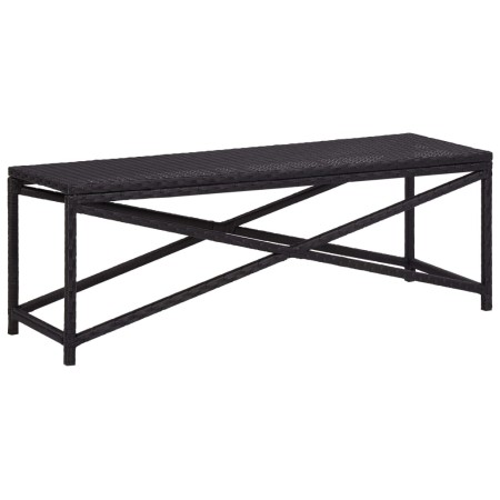 Banco de jardín ratán sintético negro 120 cm de vidaXL, Bancos de jardín - Ref: Foro24-46210, Precio: 82,64 €