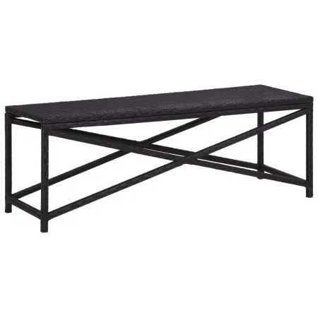 Schwarze Gartenbank aus synthetischem Rattan, 120 cm von vidaXL, Gartenbänke - Ref: Foro24-46210, Preis: 65,26 €, Rabatt: %