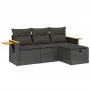 Juego de sofás jardín 4 pzas con cojines ratán sintético negro by , Garden sets - Ref: Foro24-3265486, Price: 282,66 €, Disco...