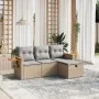 Juego de sofás jardín con cojines beige mezcla 4 pzas ratán PE by , Garden sets - Ref: Foro24-3265490, Price: 266,22 €, Disco...